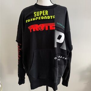 Diesel Black Multicolor Graphic Crewneck Sweater
